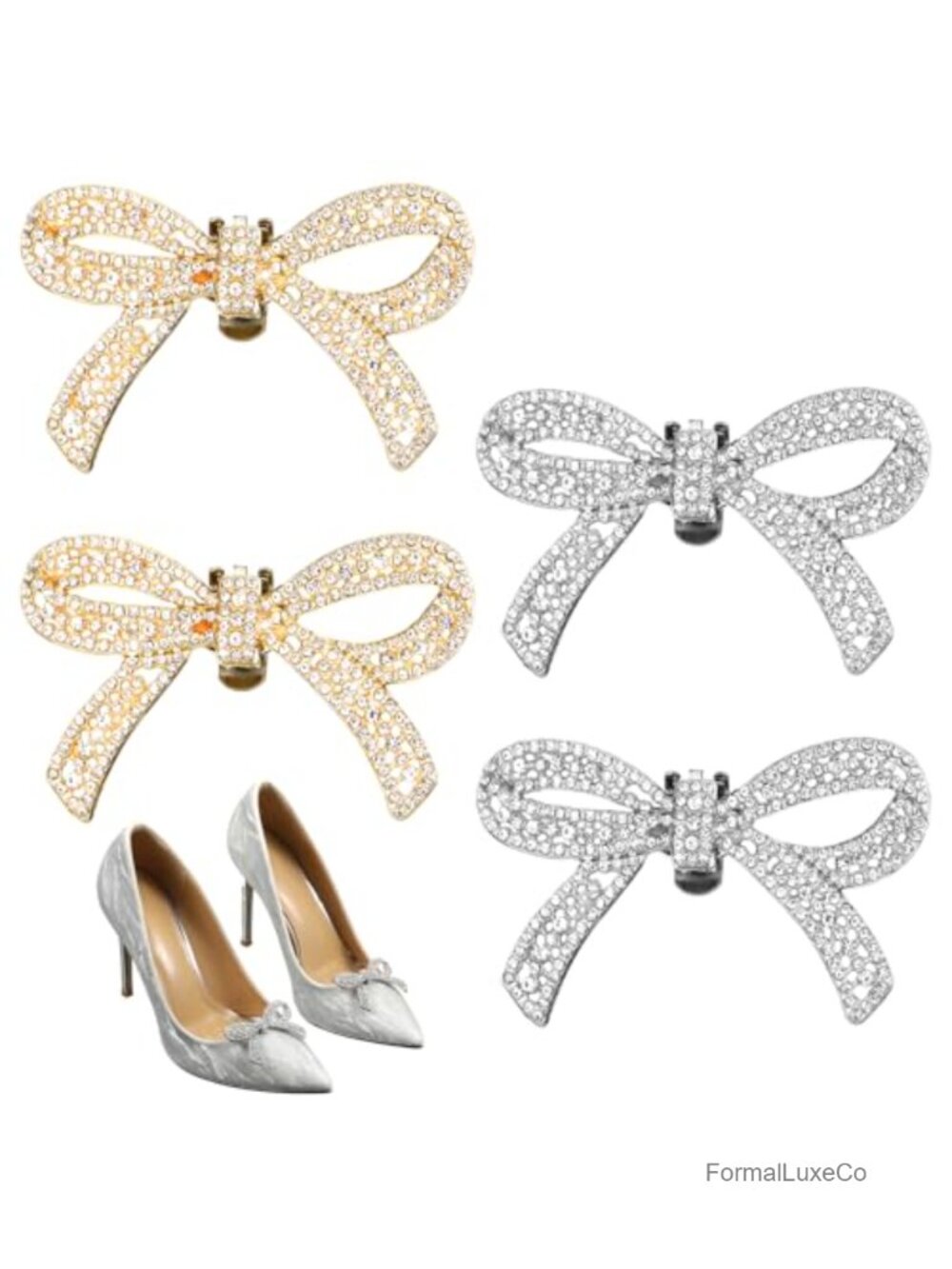 Crystal Rhinestone Shoe Clips Detachable Heel Charms Bridal Wedding Party